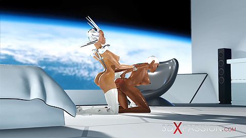 超級性感的 Android Dickgirl 亂搞一個熱烏木在一個…