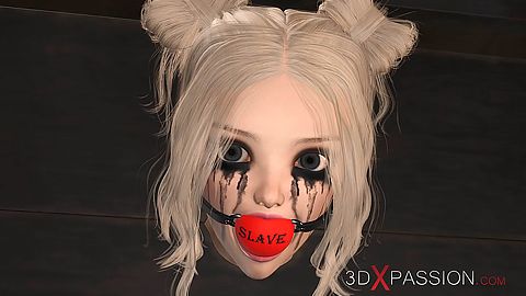 熱鐵桿 Dickgirl 亂搞一個性奴隸金發…